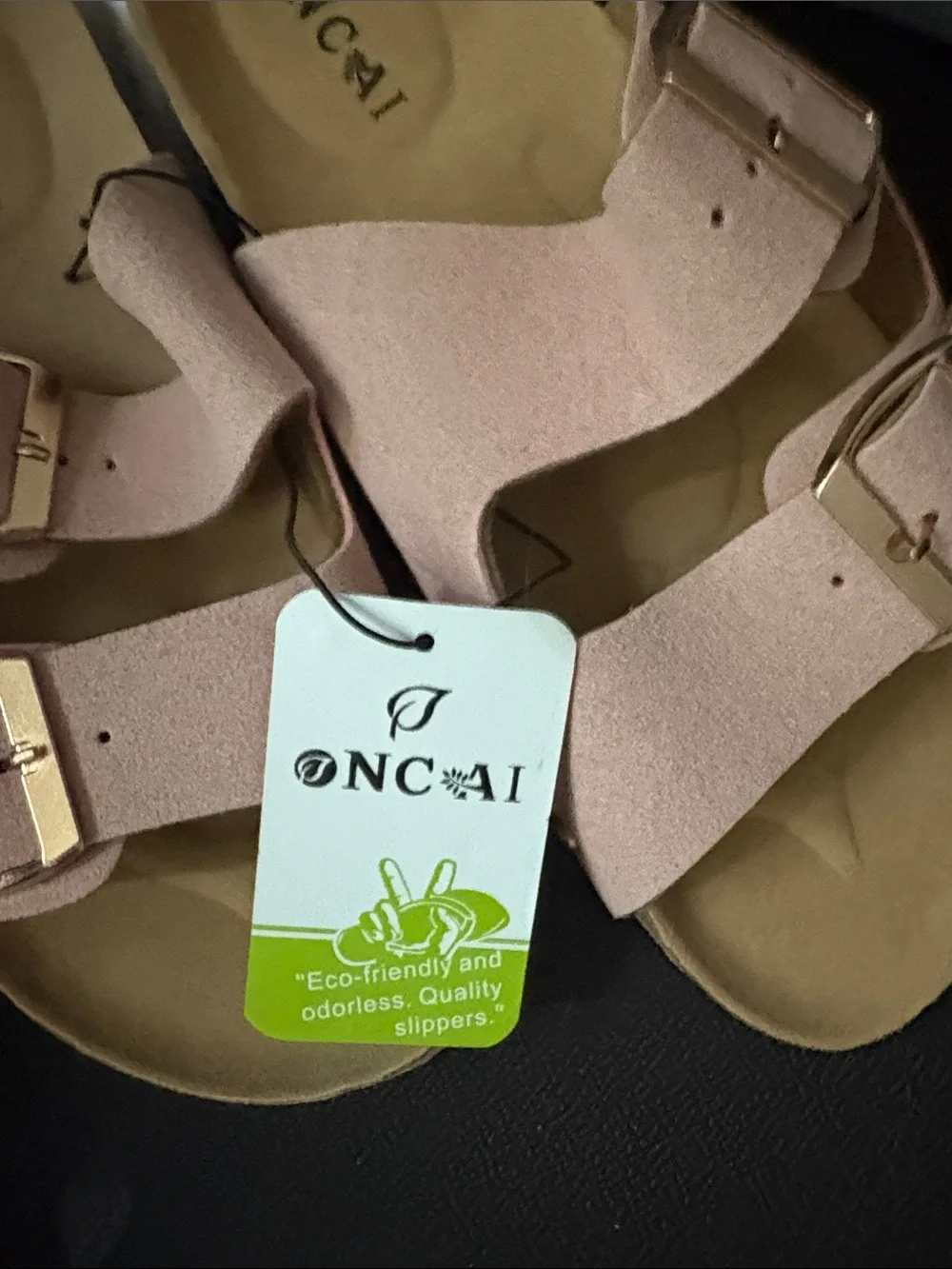 Nwt Women's Double Buckle Suede Sandals in Light Pink size 8